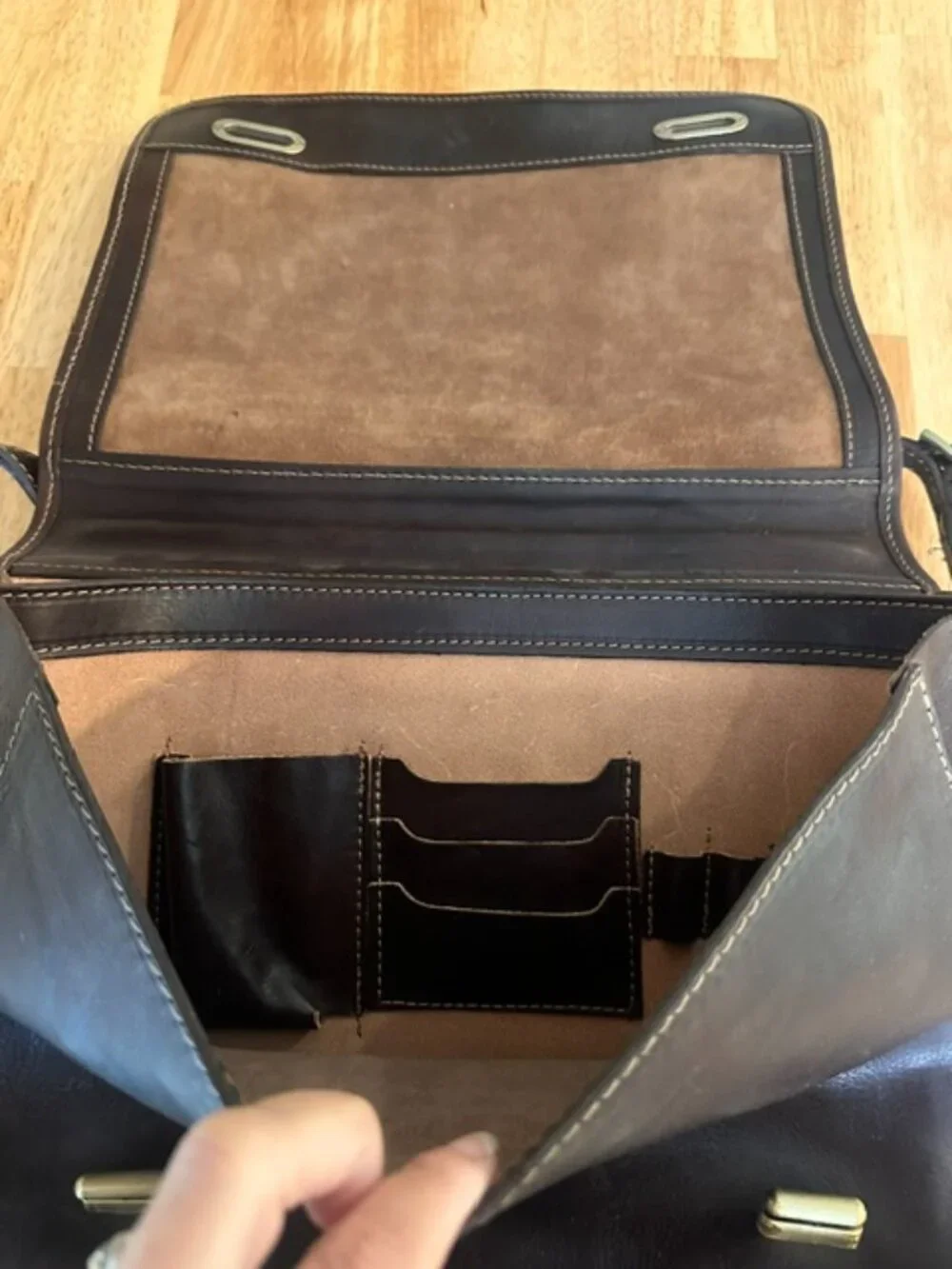 Vera Pelle | Made in Italy Vintage Leather Crossbody Sachel Messenger Bag Brown